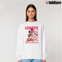 Women’s Mickey Mouse Chiefs Kingdom Graphic Relaxed Sweatshirt in white | Soft, Laid-Back Vibe