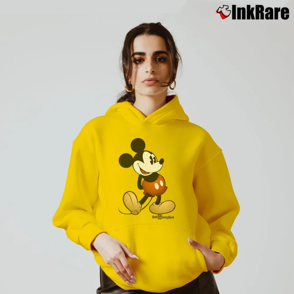 Women’s Mickey Mouse Classic Disney World Cozy Hoodie in yellow | Warm, Structured, Stylish