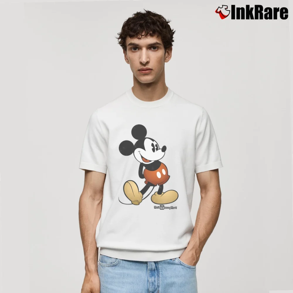 Men’s Mickey Mouse Classic Disney World Classic T-Shirt in white | Soft, Breathable Everyday Wear