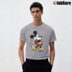 Men’s Mickey Mouse Classic Disney World V-Neck Tee in sport grey | Sharp, Breathable, Everyday Staple