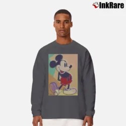 Men’s Mickey Mouse Color Graphic Long-Sleeve Shirt in charcoal | Sleek, Lightweight, Year-Round Wear