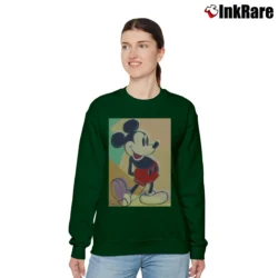 Women’s Mickey Mouse Color Graphic Relaxed Sweatshirt in forest green | Soft, Laid-Back Vibe