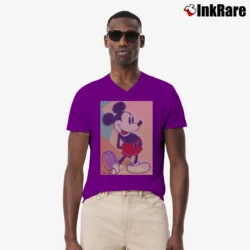 Men’s Mickey Mouse Color Graphic V-Neck Tee in purple | Sharp, Breathable, Everyday Staple