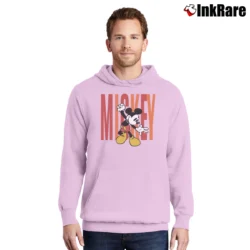 Men’s Mickey Mouse Concert Hippy Disney Pullover Hoodie in light pink | Cozy, Durable, Modern Fit