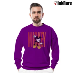 Men’s Mickey Mouse Concert Hippy Disney Crewneck Sweatshirt in purple | Cozy Fabric, Clean Style