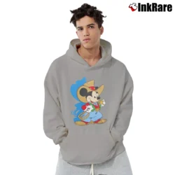 Men’s Mickey Mouse Cowboy Western Graphic Pullover Hoodie in sport grey | Cozy, Durable, Modern Fit