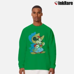 Men’s Mickey Mouse Cowboy Western Graphic Long-Sleeve Shirt in irish green | Sleek, Lightweight, Year-Round Wear