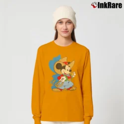 Women’s Mickey Mouse Cowboy Western Graphic Long-Sleeve Top in orange | Sleek, Versatile, All-Season