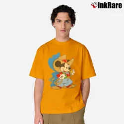 Men’s Mickey Mouse Cowboy Western Graphic Classic T-Shirt in orange | Soft, Breathable Everyday Wear