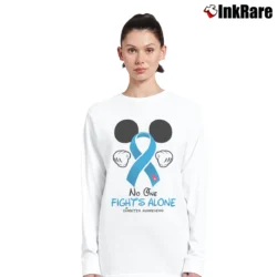 Women’s Mickey Mouse Diabetes Awareness No One Fights Alone Long-Sleeve Top in white | Sleek, Versatile, All-Season