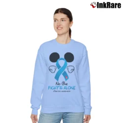 Women’s Mickey Mouse Diabetes Awareness No One Fights Alone Relaxed Sweatshirt in light blue | Soft, Laid-Back Vibe