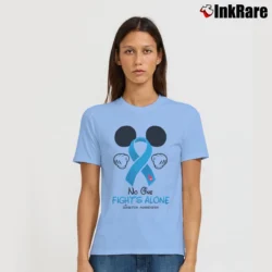 Women’s Mickey Mouse Diabetes Awareness No One Fights Alone Signature T-Shirt in light blue | Soft, Flattering Fit