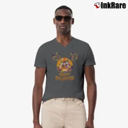 Men’s Mickey Mouse Disney Trick Or Treat Halloween V-Neck Tee in charcoal | Sharp, Breathable, Everyday Staple