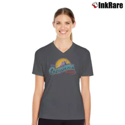 Women’s Mickey Mouse Disneyland Cartoon Walt Disney V-Neck Tee in charcoal | Chic Neckline, Soft Texture