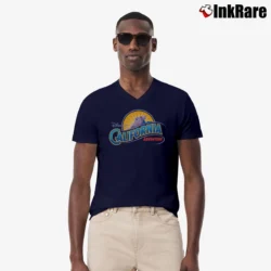 Men’s Mickey Mouse Disneyland Cartoon Walt Disney V-Neck Tee in navy | Sharp, Breathable, Everyday Staple