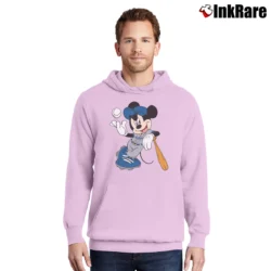 Men’s Mickey Mouse Dodgers Baseball Pullover Hoodie in light pink | Cozy, Durable, Modern Fit
