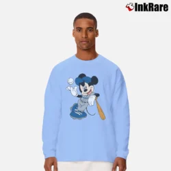 Men’s Mickey Mouse Dodgers Baseball Long-Sleeve Shirt in light blue | Sleek, Lightweight, Year-Round Wear