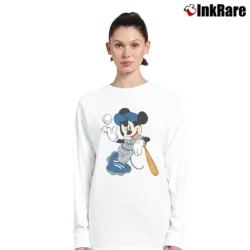 Women’s Mickey Mouse Dodgers Baseball Long-Sleeve Top in white | Sleek, Versatile, All-Season