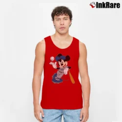 Men’s Mickey Mouse Dodgers Baseball Tank Top in red | Breathable, Active-Friendly Design