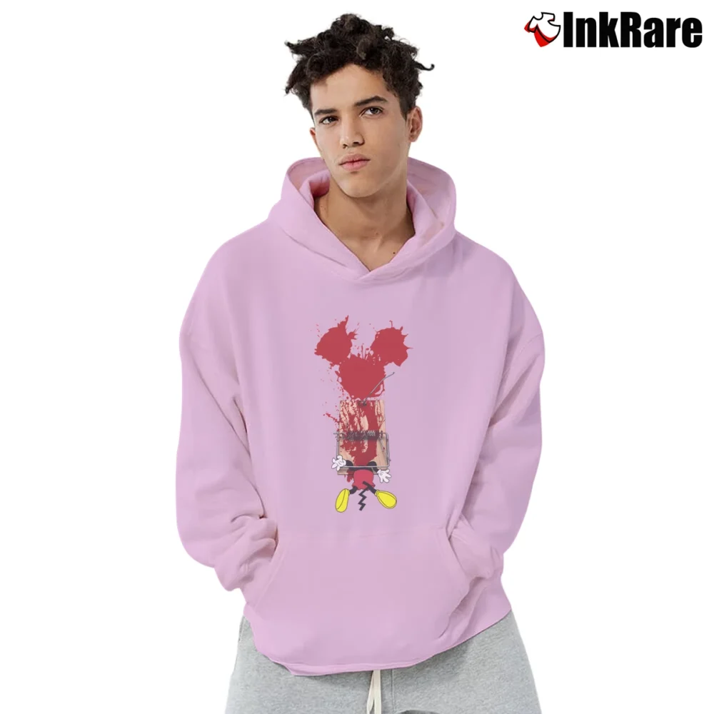 Men’s Mickey Mouse End Comic Mouse Trap Pullover Hoodie in light pink | Cozy, Durable, Modern Fit