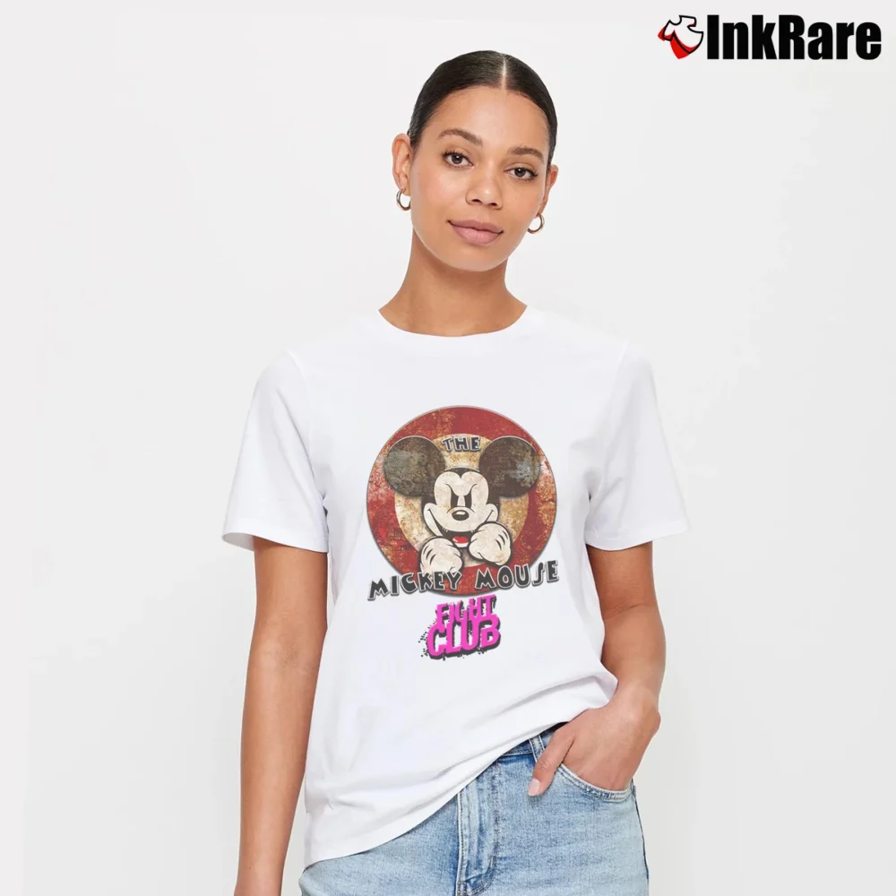 Women’s Mickey Mouse Fight Club T-Shirt in white | Soft, Flattering Fit