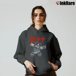Women’s Mickey Mouse Gene Simmons Kiss Mashup Cozy Hoodie in charcoal | Warm, Structured, Stylish