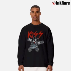 Men’s Mickey Mouse Gene Simmons Kiss Mashup Long-Sleeve Shirt in black | Sleek, Lightweight, Year-Round Wear