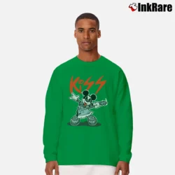 Men’s Mickey Mouse Gene Simmons Kiss Mashup Long-Sleeve Shirt in irish green | Sleek, Lightweight, Year-Round Wear