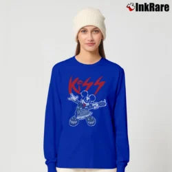 Women’s Mickey Mouse Gene Simmons Kiss Mashup Long-Sleeve Top in royal blue | Sleek, Versatile, All-Season