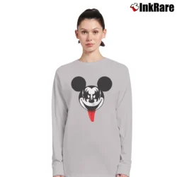 Women’s Mickey Mouse Gene Simmons Kiss Mashup Long-Sleeve Top in sport grey | Sleek, Versatile, All-Season