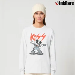 Women’s Mickey Mouse Gene Simmons Kiss Mashup Long-Sleeve Top in white | Sleek, Versatile, All-Season