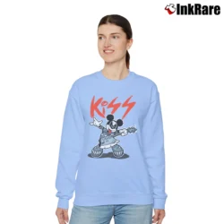 Women’s Mickey Mouse Gene Simmons Kiss Mashup Relaxed Sweatshirt in light blue | Soft, Laid-Back Vibe