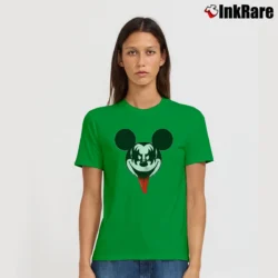 Women’s Mickey Mouse Gene Simmons Kiss Mashup Signature T-Shirt in irish green | Soft, Flattering Fit
