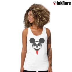 Women’s Mickey Mouse Gene Simmons Kiss Mashup Tank Top in white | Lightweight, Movement-Friendly