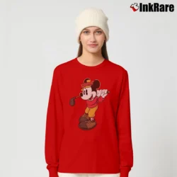 Women’s Mickey Mouse Golfing Cartoon Walt Disney Long-Sleeve Top in red | Sleek, Versatile, All-Season
