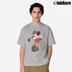 Men’s Mickey Mouse Golfing Cartoon Walt Disney Classic T-Shirt in sport grey | Soft, Breathable Everyday Wear