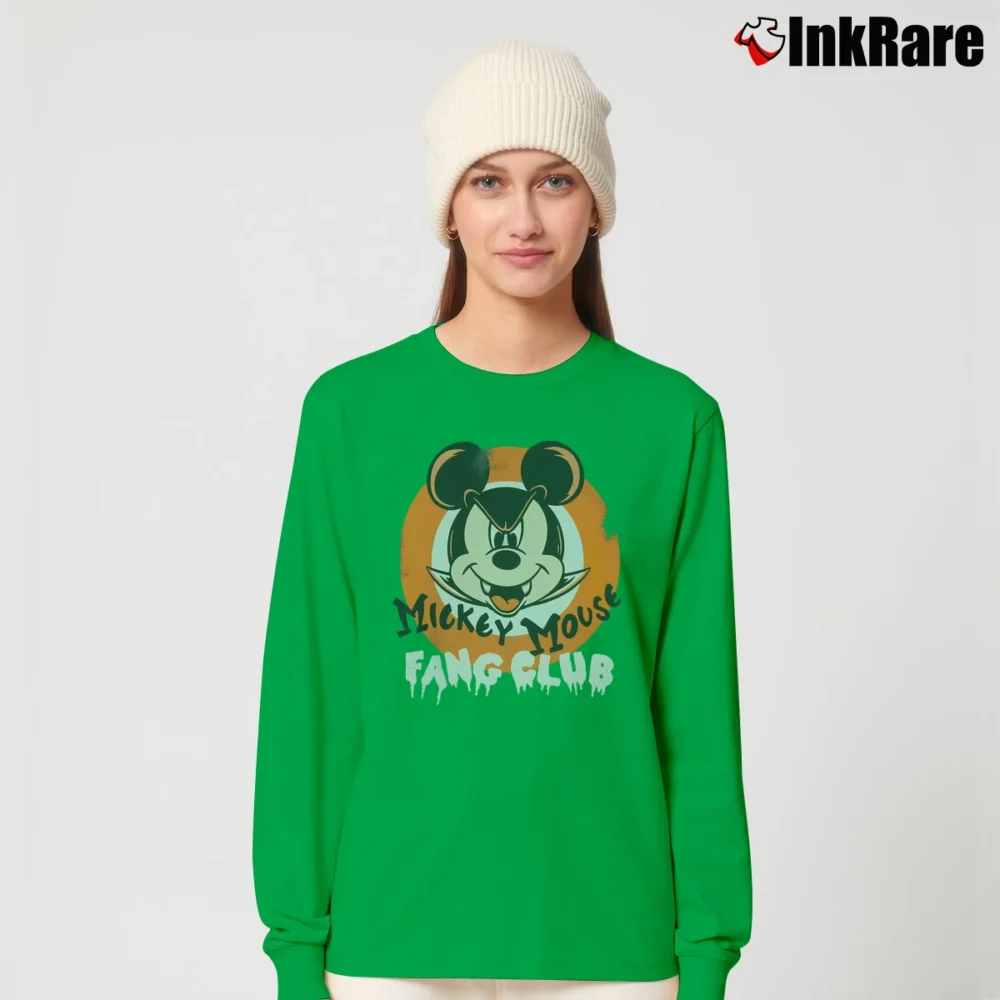 Women’s Mickey Mouse Halloween Fang Club Matching Long-Sleeve Top in irish green | Sleek, Versatile, All-Season