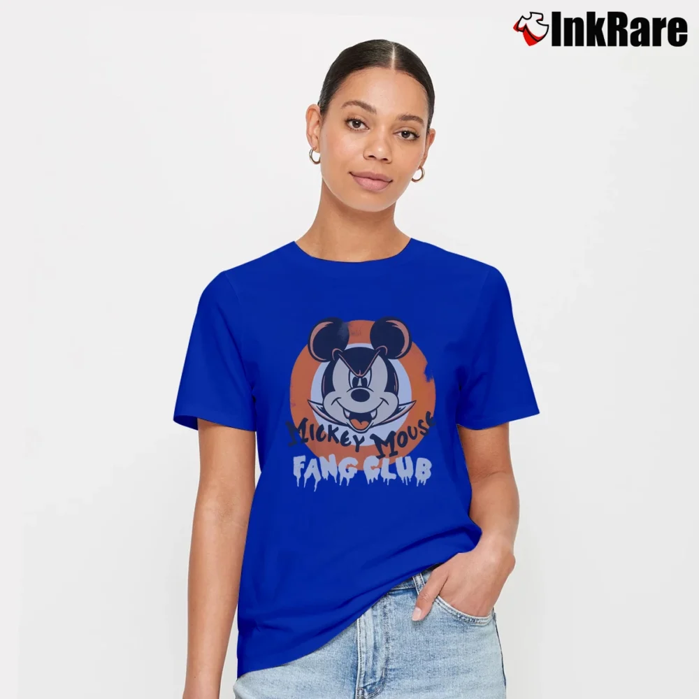 Women’s Mickey Mouse Halloween Fang Club Matching Signature T-Shirt in royal blue | Soft, Flattering Fit