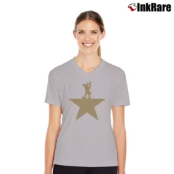 Women’s Mickey Mouse Hamilton Musical V-Neck Tee in sport grey | Chic Neckline, Soft Texture