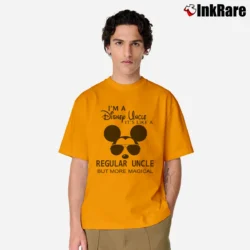 Men’s Mickey Mouse I'm A Disney Uncle Magical Classic T-Shirt in orange | Soft, Breathable Everyday Wear