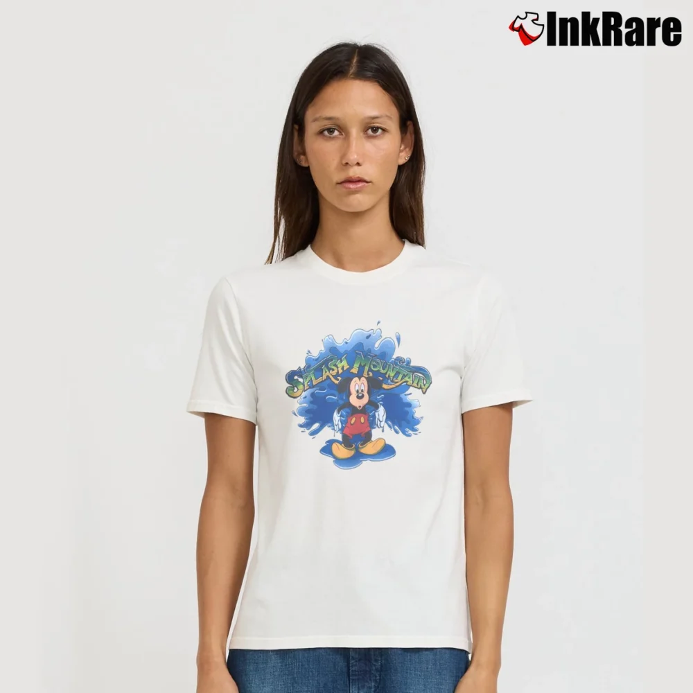 Women’s Mickey Mouse I Survived Splash Mountain Ride Signature T-Shirt in white | Soft, Flattering Fit
