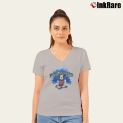 Women’s Mickey Mouse I Survived Splash Mountain Ride V-Neck Tee in sport grey | Chic Neckline, Soft Texture