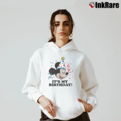 Women’s Mickey Mouse It's My Birthday Retro Face Classic Cozy Hoodie in white | Warm, Structured, Stylish