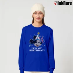 Women’s Mickey Mouse It's My Birthday Retro Face Long-Sleeve Top in royal blue | Sleek, Versatile, All-Season