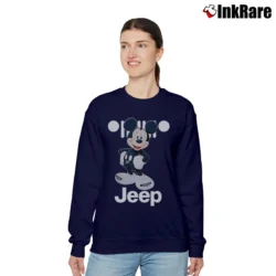 Women’s Mickey Mouse Jeep Graphic Relaxed Sweatshirt in navy | Soft, Laid-Back Vibe