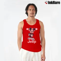 Men’s Mickey Mouse Jeep Graphic Tank Top in red | Breathable, Active-Friendly Design
