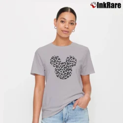 Women’s Mickey Mouse Leopard Muscle Signature T-Shirt in sport grey | Soft, Flattering Fit