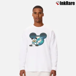 Men’s Mickey Mouse Miami Dolphins Graphic Long-Sleeve Shirt in white | Sleek, Lightweight, Year-Round Wear