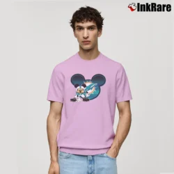 Men’s Mickey Mouse Miami Dolphins Graphic Classic T-Shirt in light pink | Soft, Breathable Everyday Wear