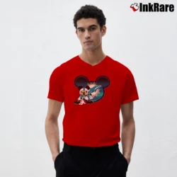 Men’s Mickey Mouse Miami Dolphins Graphic V-Neck Tee in red | Sharp, Breathable, Everyday Staple